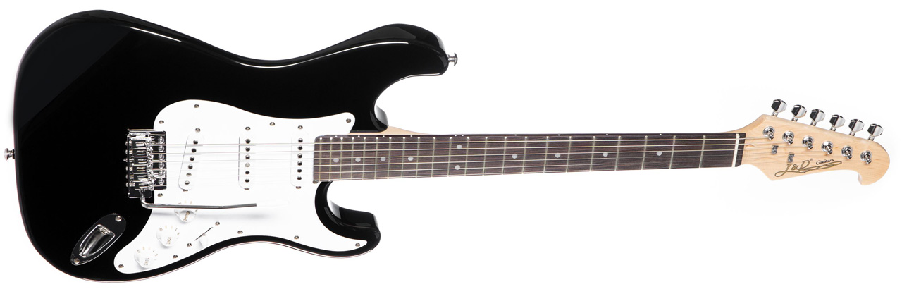 Frontbild der J & D ST Rock Black E-Gitarre.