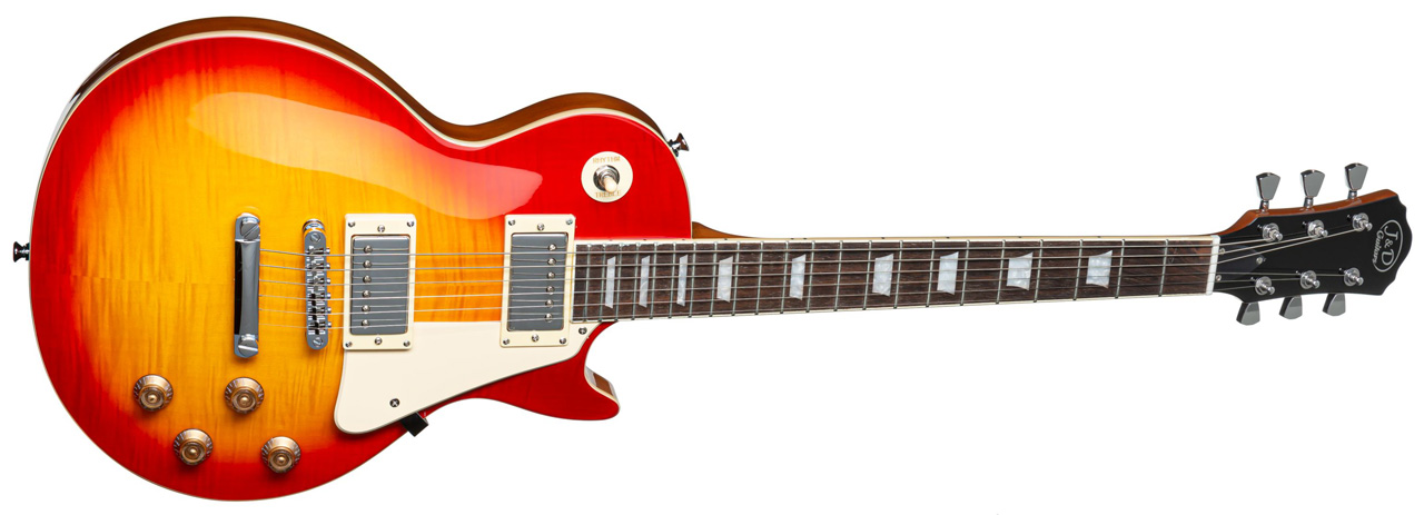 Frontbild der J & D LS II Sunburst E-Gitarre.