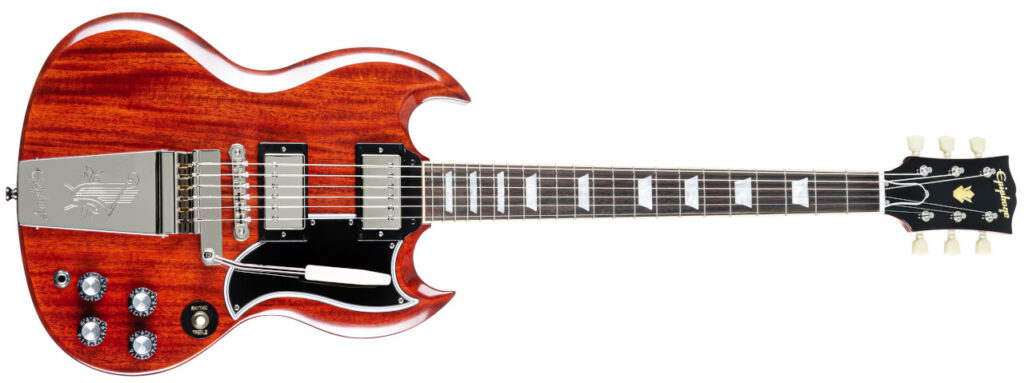 Epiphone 1964 SG Standard with Maestro Vibrola Reissue Cherry Red E-Gitarre Epiphone 1964 SG Standard with Maestro Vibrola Reissue Cherry Red E-Gitarre