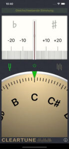 Oberfläche der Cleartune Smartphone-App.