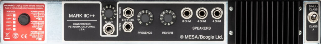 Mesa Boogie Mark IIC++ Limited Edition Backpanel Backpanel des Mesa Boogie Mark IIC++ Limited Edition Gitarrenverstärkers