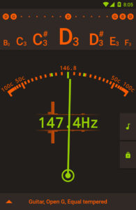 Oberfläche der gstrings Smartphone-App.
