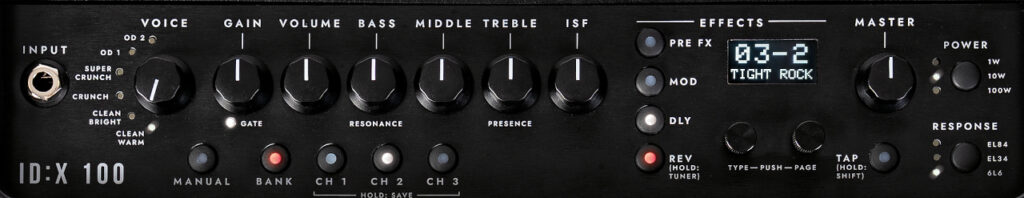 Blackstar IDX:100 Combo Top-Panel Top-Panel des Blackstar IDX:100 Combo Verstärker