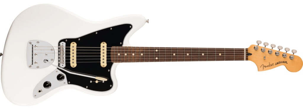 Frontbild der Fender Player II Jaguar RW Polar White