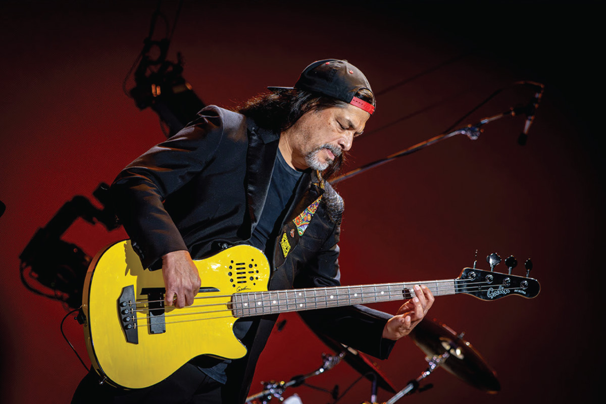Rob Trujillo mit Godin A4 Ultra Rob Trujillo Bass.