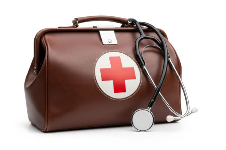 Bild einer Arzttasche mit Stethoskop.