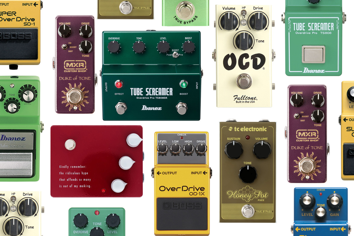 Beitragsbild zu den Top 5 Overdrive-Pedalen für E-Gitarre.