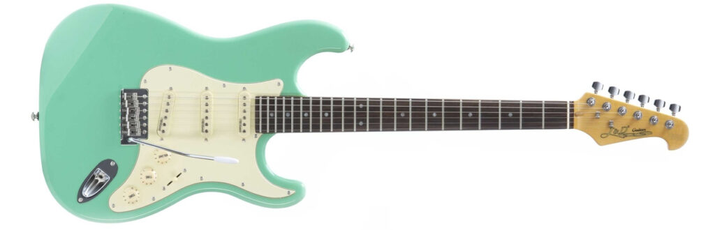 Frontbild der J&D ST Vintage Surf Green E-Gitarre