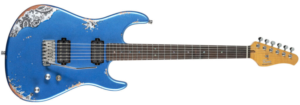 Produktbild der Fame Monster RW Aqua Metallic over Paisley E-Gitarre