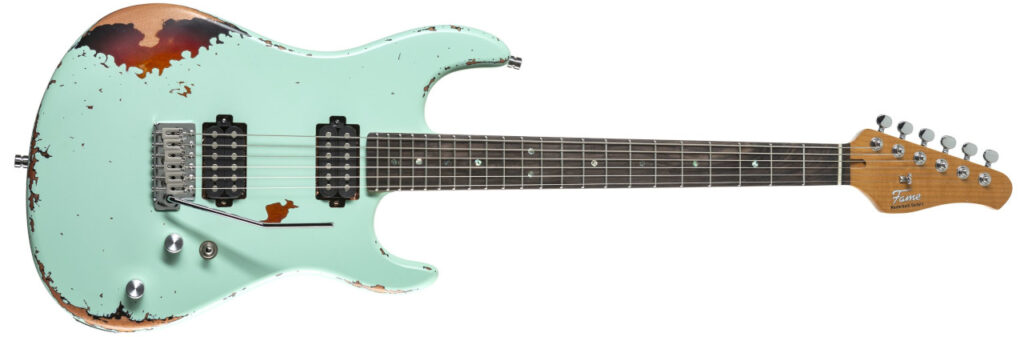 Produktbild der Fame Monster RW Mint over Sunburst E-Gitarre