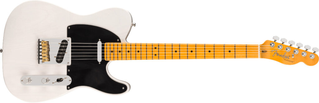Produktild der Fender American Ultra Luxe Vintage '50s Telecaster MN White Blonde E-Gitarre von vorne.