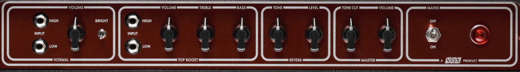 Top-Panel des Röhrenverstärkers Vox AC30 Hand Wired Series für E-Gitarre