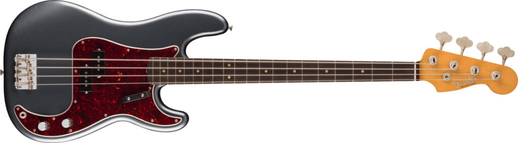 Fender Limited Edition Vintera II Road Worn '60s Precision Bass in Charcoal Frost Metallic.