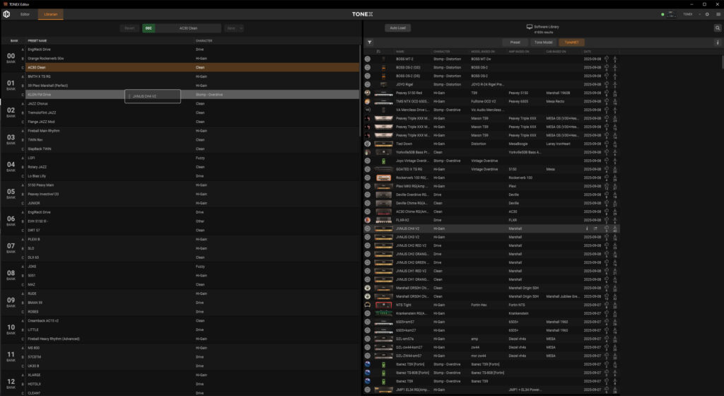 ToneX Editor Software Screenshot