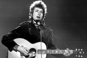 Bob Dylan mit Gibson Nick Lucas Westerngitarre.