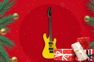 Christmas Gift Guide Banner für E-Gitarre.