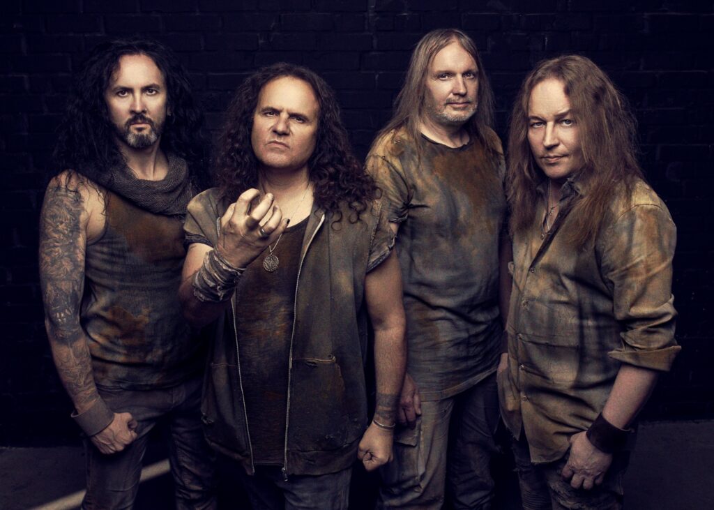 Kreator (v.l.n.r.): Frédéric Leclercq, Miland „Mille“ Petrozza, Jürgen „Ventor“ Reil und Sami Yli-Sirniö. (Foto: Robert Eikelpoth)