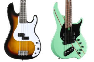 Passiver PB-Style E-Bass und aktiver Dingwall E-Bass.