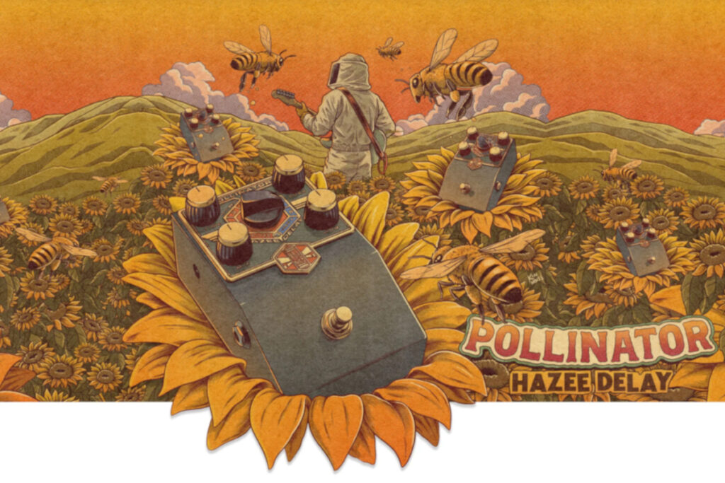Banner des Beetronics Pollinator Hazee Delay Effektpedals.