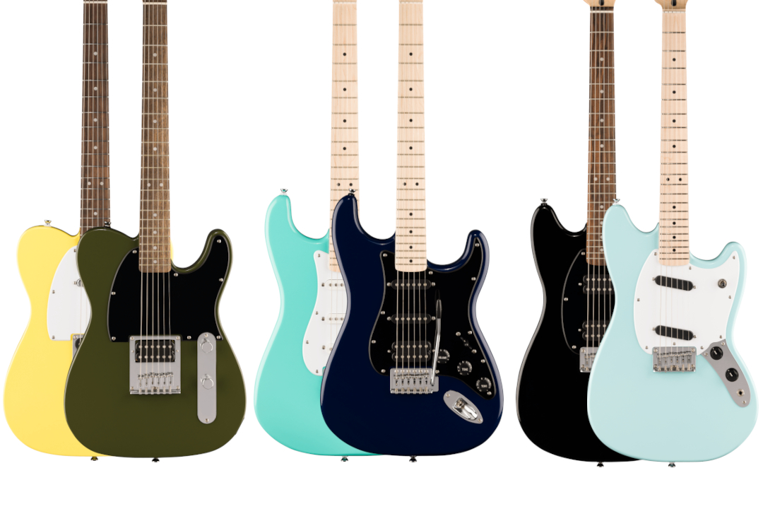 Squier Sonic: Neue Budget-Varianten für Strat, Tele, Esquire & Mustang