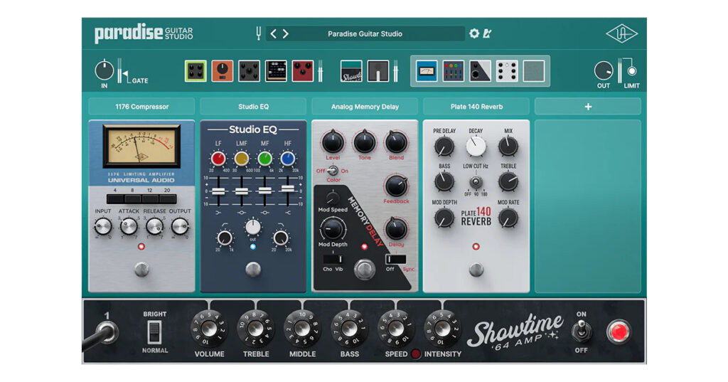 Universal Audio Paradise Guitar Studio Software Effekte