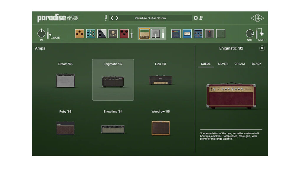 Universal Audio Paradise Guitar Studio Software Amps