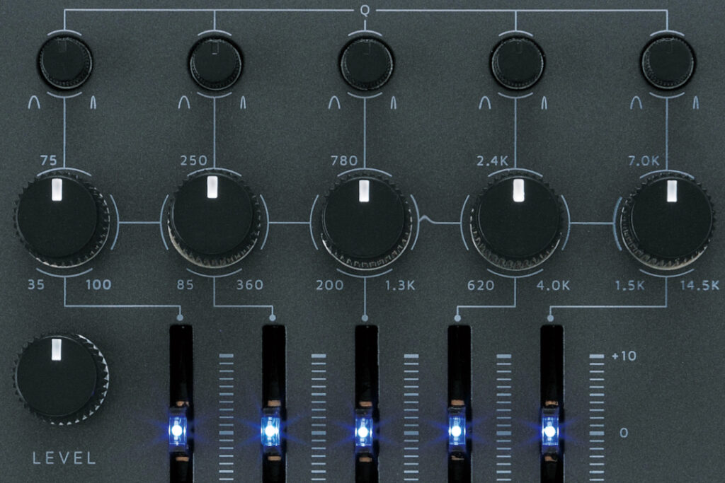 Nahaufnahme des Ibanez Pentatone Equalizer Effektpedal