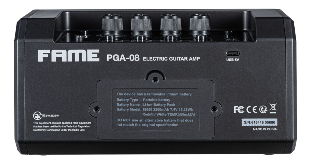 Fame PGA-08 Portable Guitar Amp Back