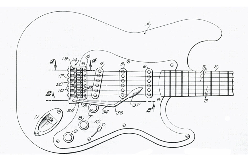 Blaupause der Fender Stratocaster