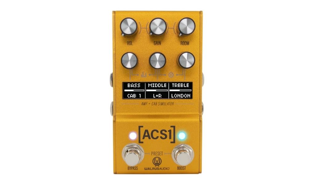 Sechs Regler, OLED-Display und Preset-Funktion sorgen beim ACS1 MKII für schnellen Zugriff auf Amp-, Cab- und EQ-Parameter.