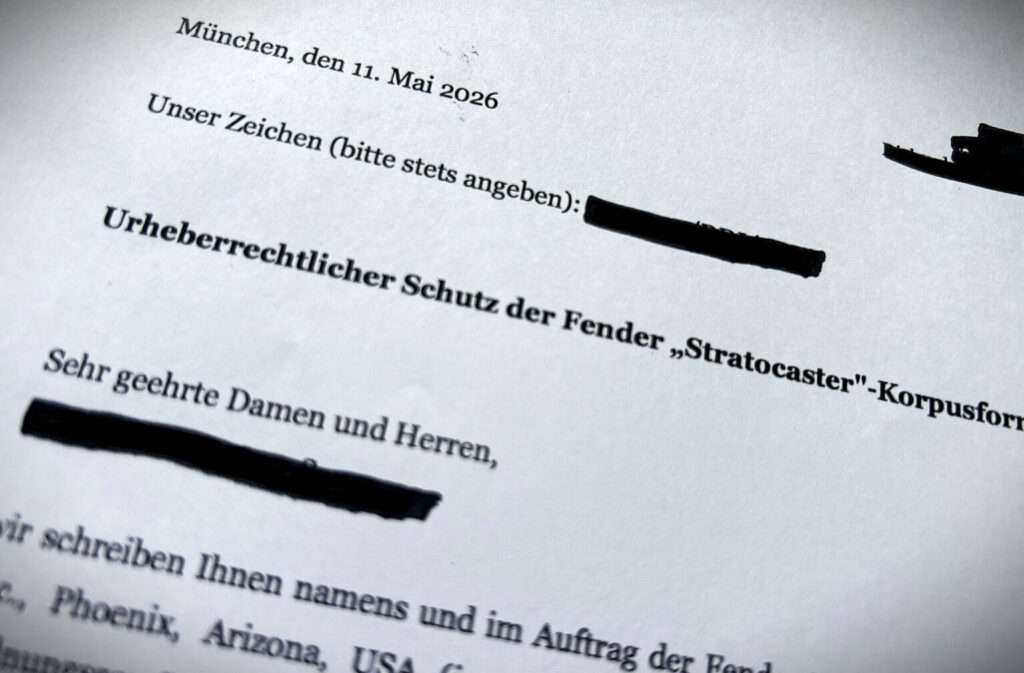 Fender Anschreiben
