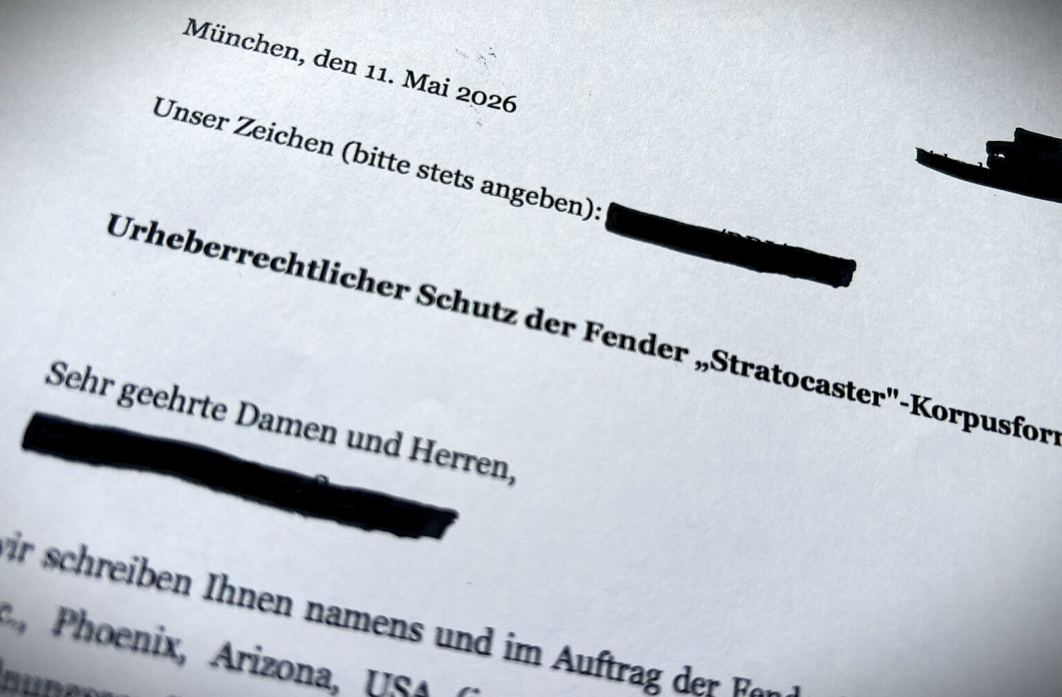 Fender geht im Kampf um Stratocaster-Form All In