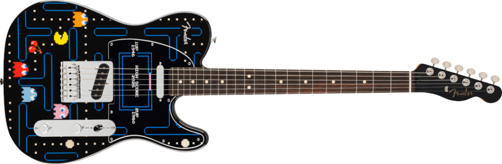 Frontales Artwork der Fender x PAC-MAN Player II Telecaster 