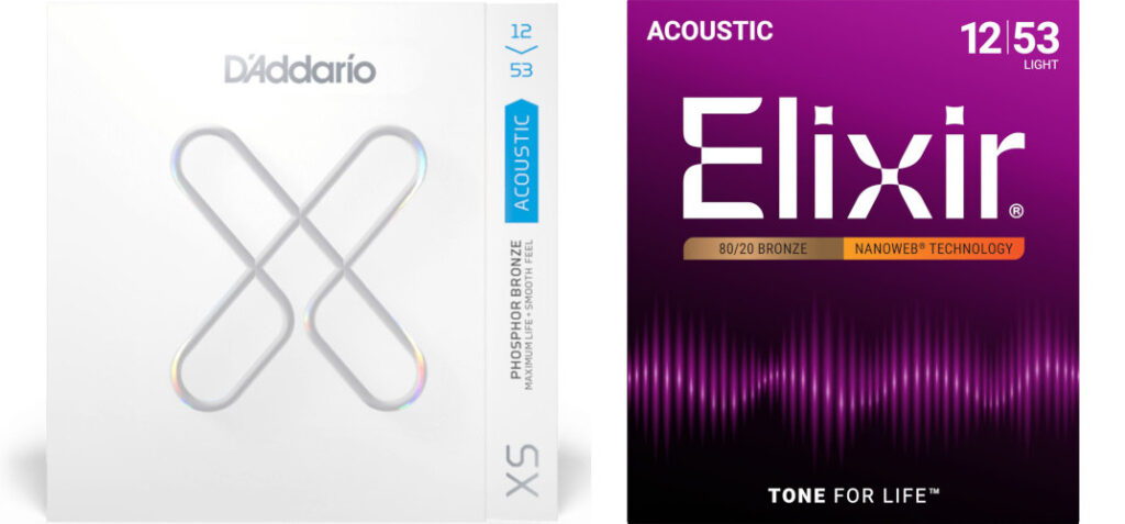 beschichtete Gitarrensaiten von D'Addario und Elixir