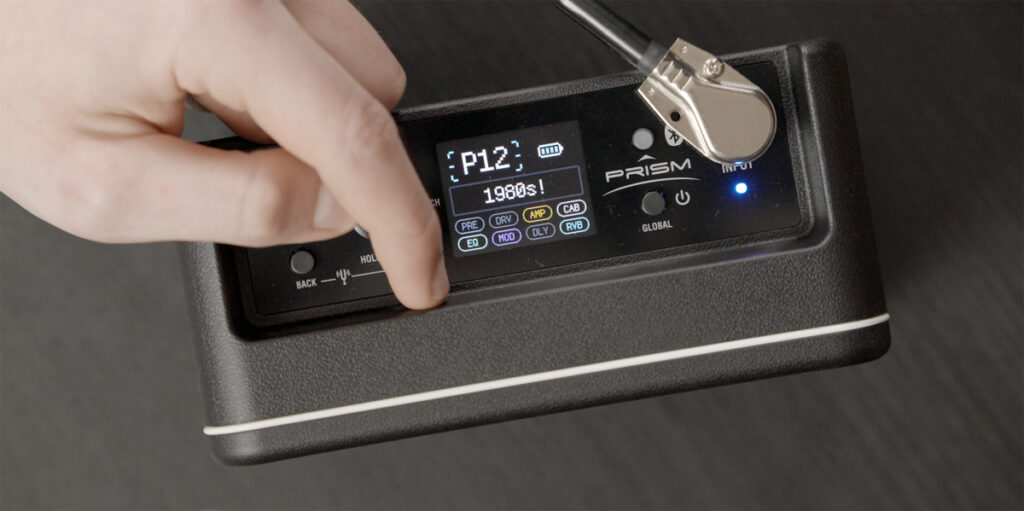 Bedienung des Laney Prism-Mini.