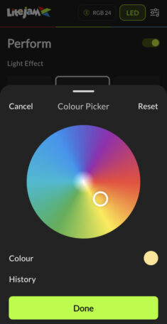 Litejam App Color Selection Litejam App Color Selection