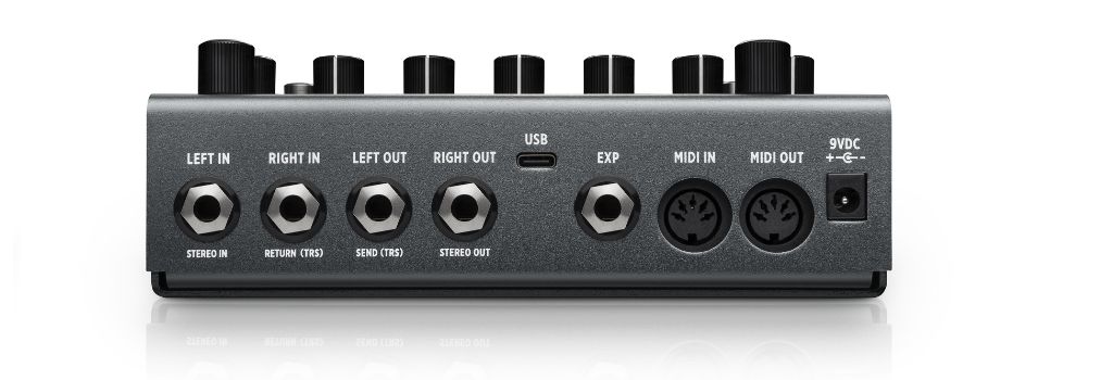 Die umfangreiche Anschlussausstattung mit Stereo-I/O, MIDI, USB-C und Expression-Anschluss macht das Strymon TimeLine MX zur leistungsfähigen Schaltzentrale für moderne Mono-, Stereo- und MIDI-Rigs.