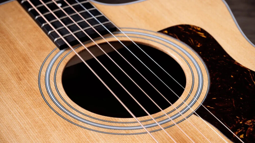 Schallloch einer Akustikgitarre
