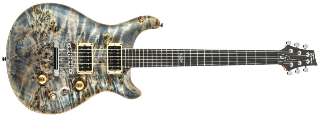 Fame Forum IV Modern 20th Anniversary Burl Stonewashed Blue Gloss Front