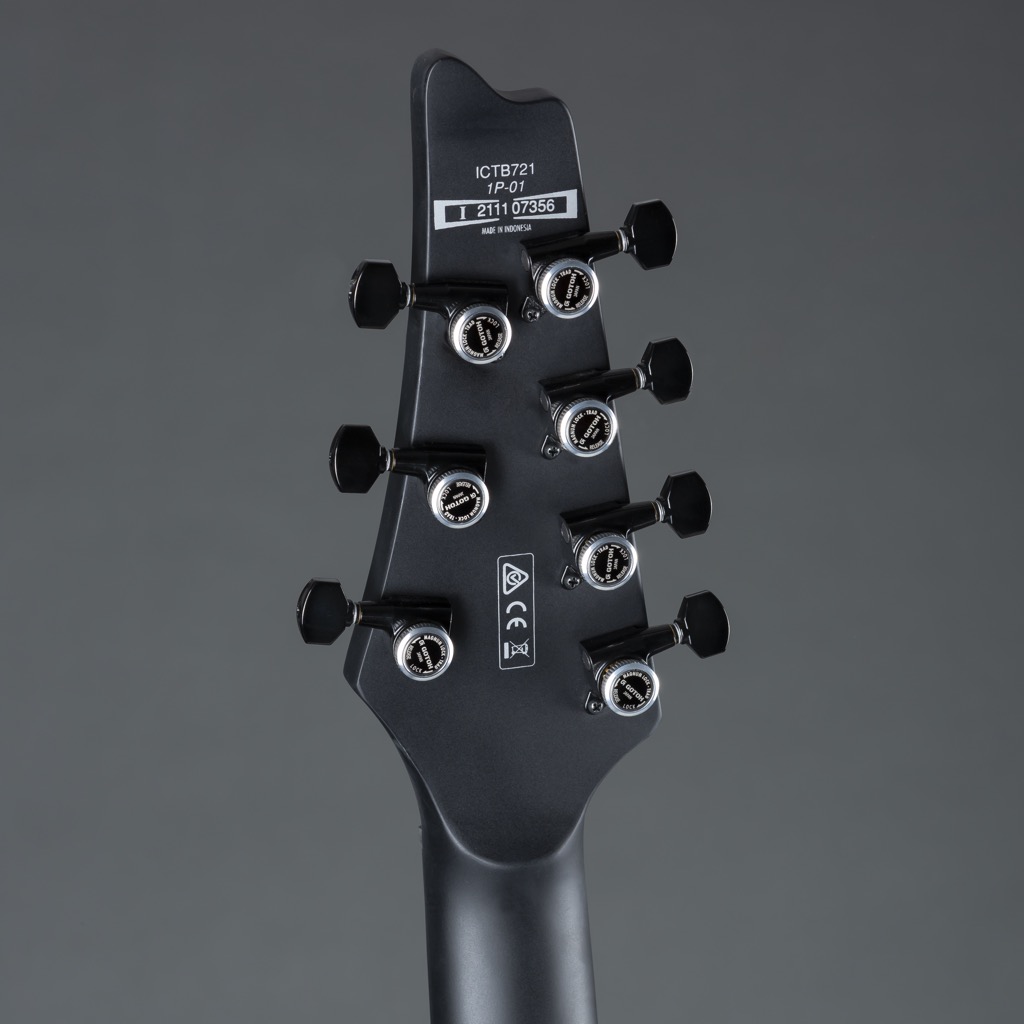Sieben Gotoh MG-T Locking Tuner erleichtern den Saitenwechsel und unterstützen die Stimmstabilität.